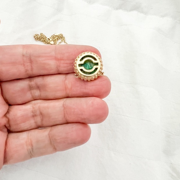 VCA inspired  malachite perle necklace 14k gold - Picture 4 of 4